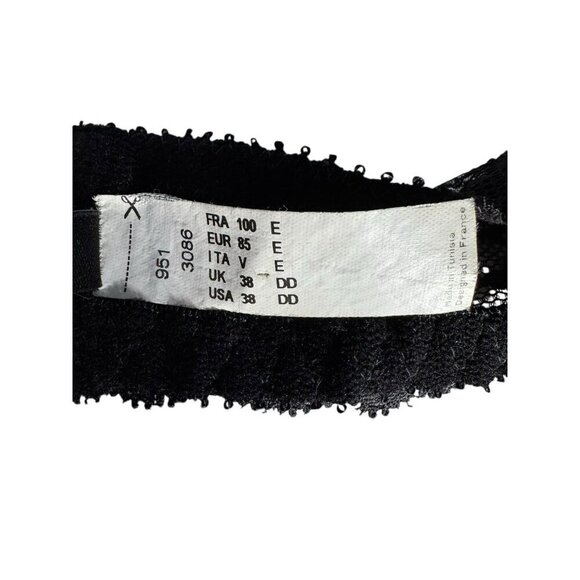 Chantelle Woman's Sz 38DD Black Rive Gauche Bra Underwire Double Straps Sexy - Picture 7 of 11